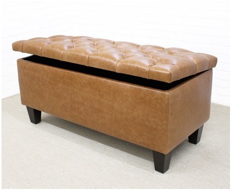 Deep Buttoned Storage Ottoman