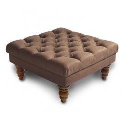 Deep Buttoned Square Footstool