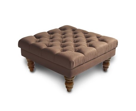 Deep Buttoned Square Footstool