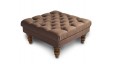 Deep Buttoned Square Footstool