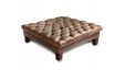 Deep Buttoned Square Footstool
