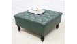 Deep Buttoned Square Footstool