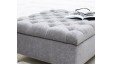 Deep Buttoned Square Footstool
