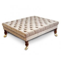 Deep Buttoned Rectangular Table Stool