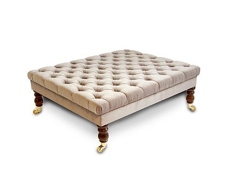 Deep Buttoned Rectangular Table Stool