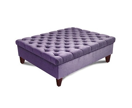 Deep Buttoned Rectangular Table Stool
