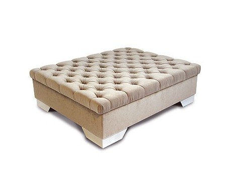 Deep Buttoned Rectangular Table Stool