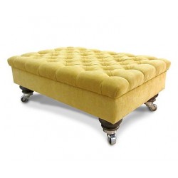Deep Buttoned Rectangular Table Stool