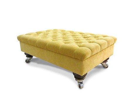 Deep Buttoned Rectangular Table Stool