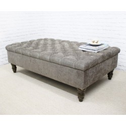 Deep Buttoned Rectangular Table Stool