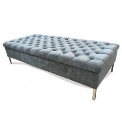 Large Deep Buttoned Rectangular Table Stool