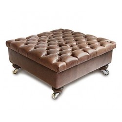 Deep Buttoned Square Ottoman