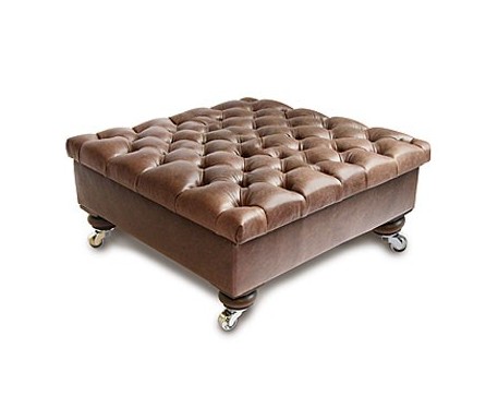 Deep Buttoned Square Ottoman
