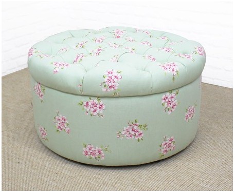 Medium Circular Buttoned Footstool