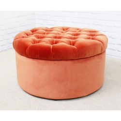 Medium Circular Buttoned Footstool