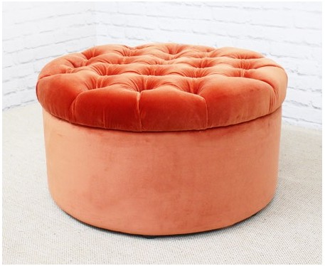 Medium Circular Buttoned Footstool