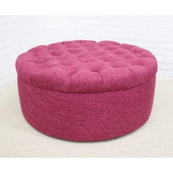 Medium Circular Buttoned Footstool