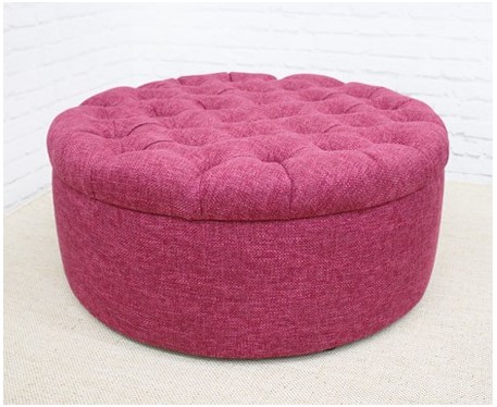Medium Circular Buttoned Footstool
