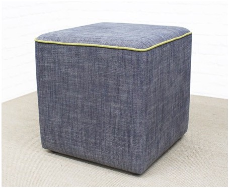 Cube Footstool with Piping