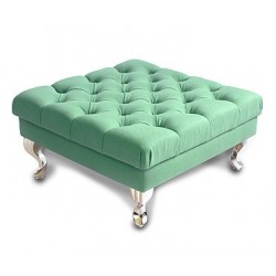 Deep Buttoned Square Footstool