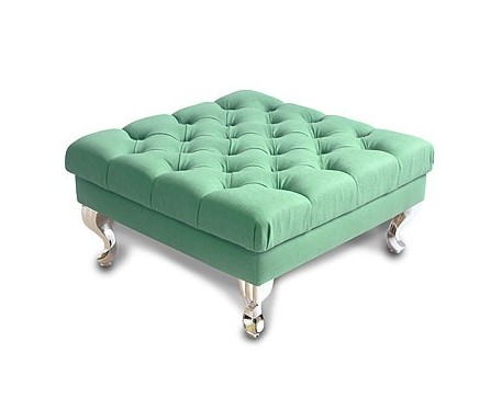 Deep Buttoned Square Footstool