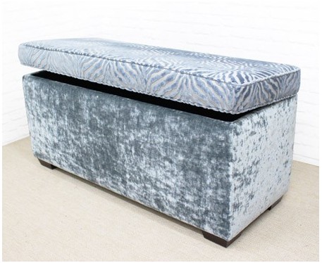 Plain Storage Ottoman with Piping