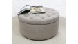 Short Circular Buttoned Footstool