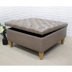 Deep Buttoned Square Ottoman