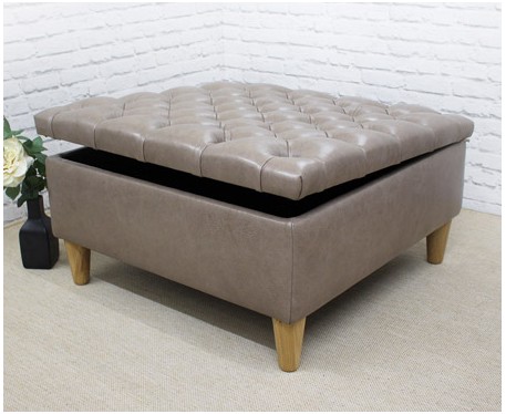 Deep Buttoned Square Ottoman