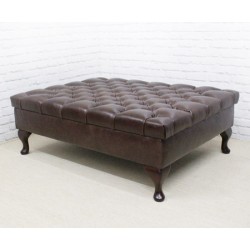 Deep Buttoned Rectangular Table Stool