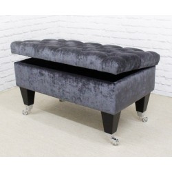 Deep Buttoned Bench Stool