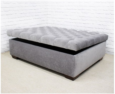 Deep Buttoned Storage Ottoman