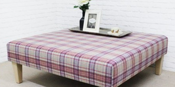 Large Tartan Footstools and Table stools