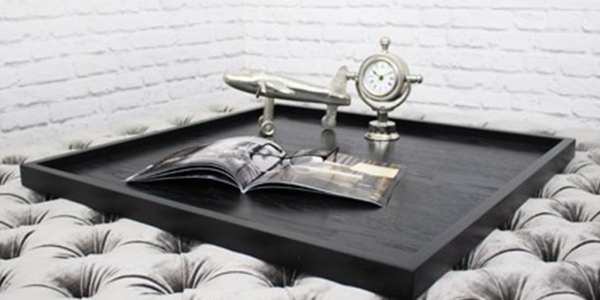 Large wooden trays and large ottoman trays